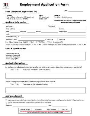 Employment Application Form