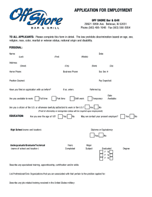 Application for Employment