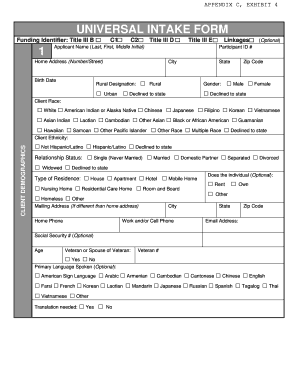 Universal Intake Form