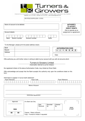 Direct Debit Authorization Form