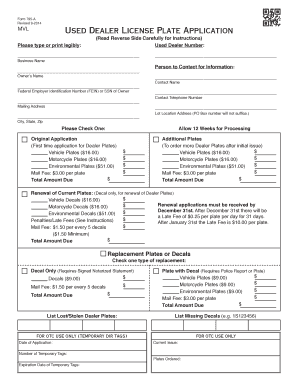 Oklahoma Used Dealer License Plate Application