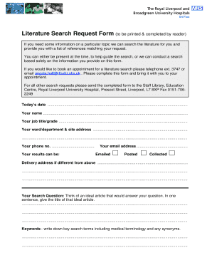 Literature Search Request Form