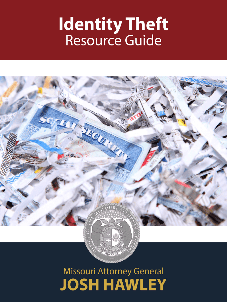 Fillable Online ago mo Identity Theft Resource Guide Missouri