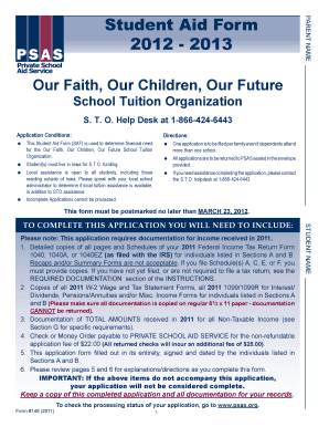 Student Aid Form
