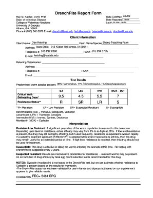 DrenchRite Report Form