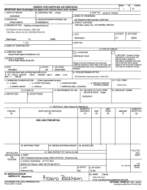 US Federal Purchase Order Form