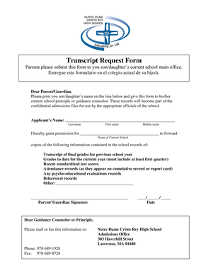 Transcript Request Form