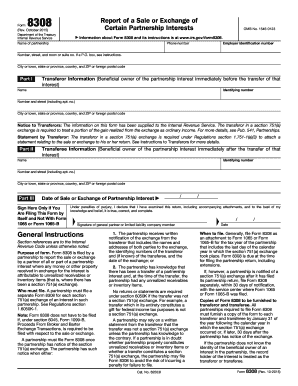 IRS Form 8308 Report of Sale or Exchange of Certain Partnership Interests