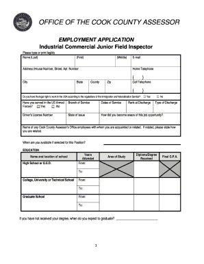 Cook County Assessor Employment Application