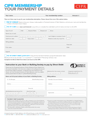 CIPR Membership Payment Form