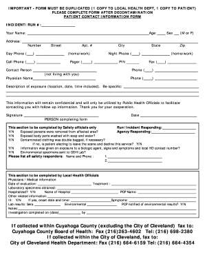 Patient Contact Information Form