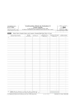 Schedule D-1 Form 1040