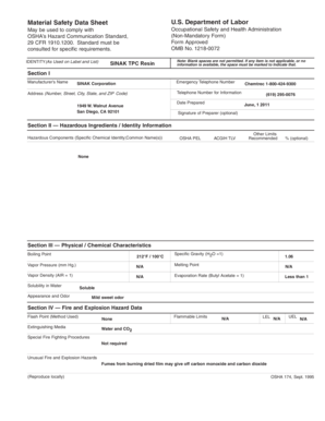 Material Safety Data Sheet