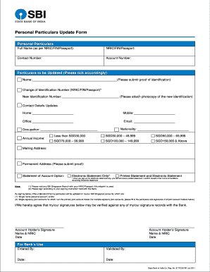 Personal Particulars Update Form