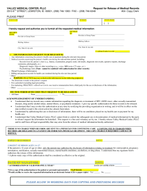 Request for Release of Medical Records
