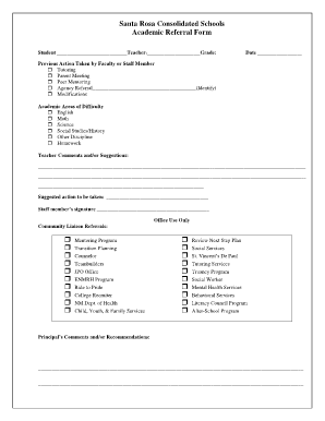 Academic Referral Form