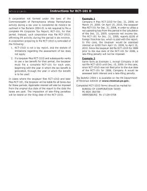 fillable online instructions for rct 101d rct 101 d i pennsylvania form rct 101 instructions