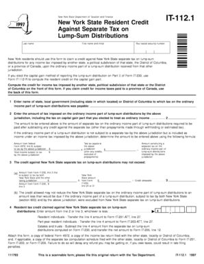 New York residents should use this form to claim a credit against New York State separate tax on lump-sum - tax ny