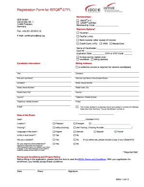 ISTQB CTFL Registration Form