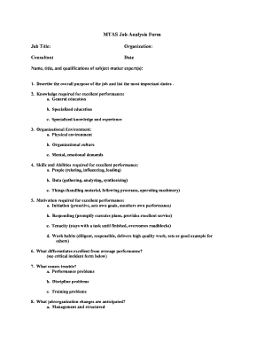 MTAS Job Analysis Form