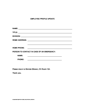 Employee Profile Update Form