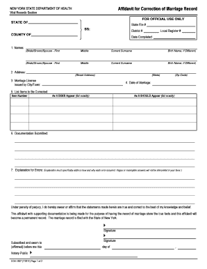 Marriage Certificate Correction Application