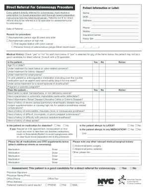 Direct Referral for Colonoscopy Procedure