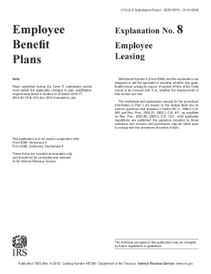 Publication 7003 Rev 04-2015 Employee Benefit Plans Explanation Number 8 Employee Leasing - irs