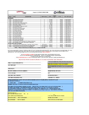 Customer Order Form