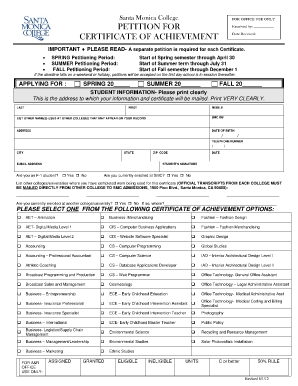 certificate of achievement form