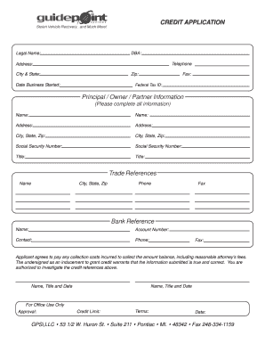 Credit Application Form