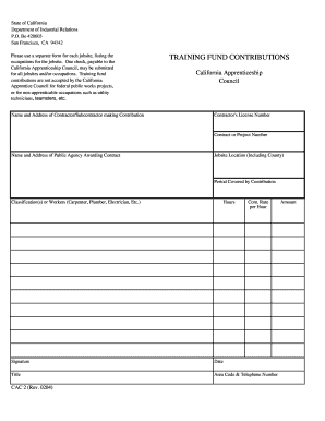 California Apprenticeship Training Fund Contribution Form