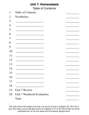 Homeostasis Unit Study Guide