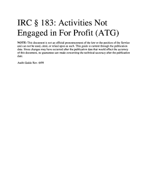 IRC § 183 Audit Guide