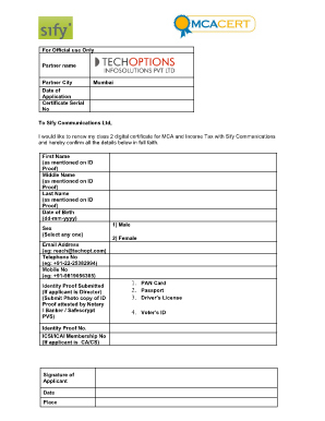 Digital Certificate Renewal Application
