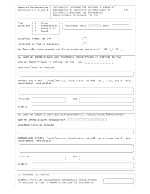 Romanian VAT Information Declaration Form 394
