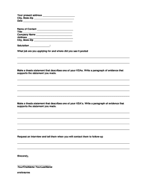 Job Application Letter Template