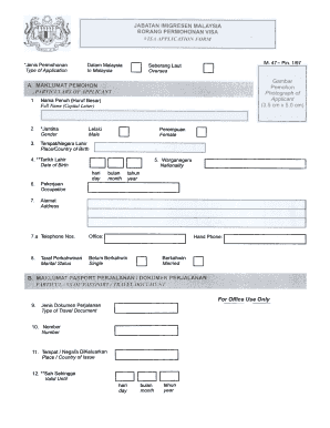 Malaysia Travel Document Application Form