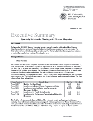 Mayorkas spoke on a number of issues including the final fee rule, updates on the newly created Fee - uscis