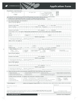 Sundaram Mutual Fund Application Form