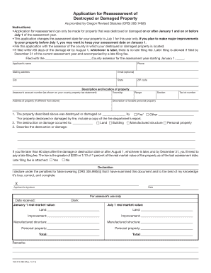Oregon Property Reassessment Application
