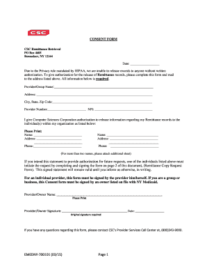 CSC Remittance Retrieval Consent Form