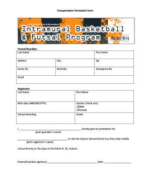 Transportation Permission Form