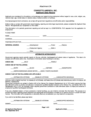 Applicant Data Record