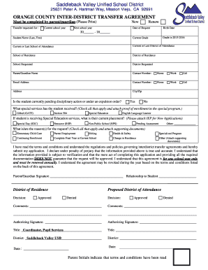 California Inter-District Transfer Agreement
