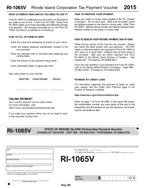 Rhode Island Corporation Tax Payment Voucher