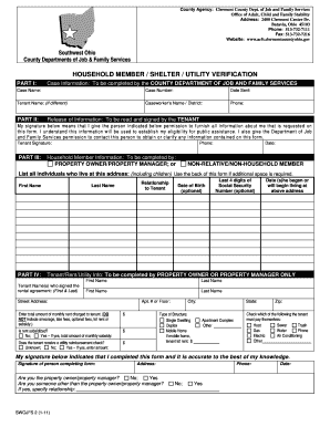 Household Member Shelter Utility Verification