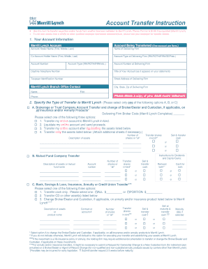 Merrill Lynch Account Transfer Form