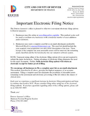 Denver Business Personal Property Declaration Form