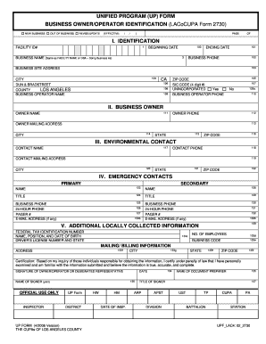 Business Owner/Operator Identification Form